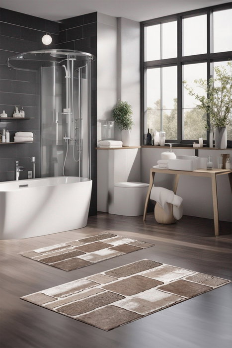 Mijölnir Juego de Alfombrillas de Baño CT-5179 Multicolor